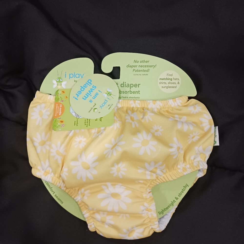 green sprouts Baby Girls' Daisy Print Pull-Up Reusable Swim Diaper - Yellow